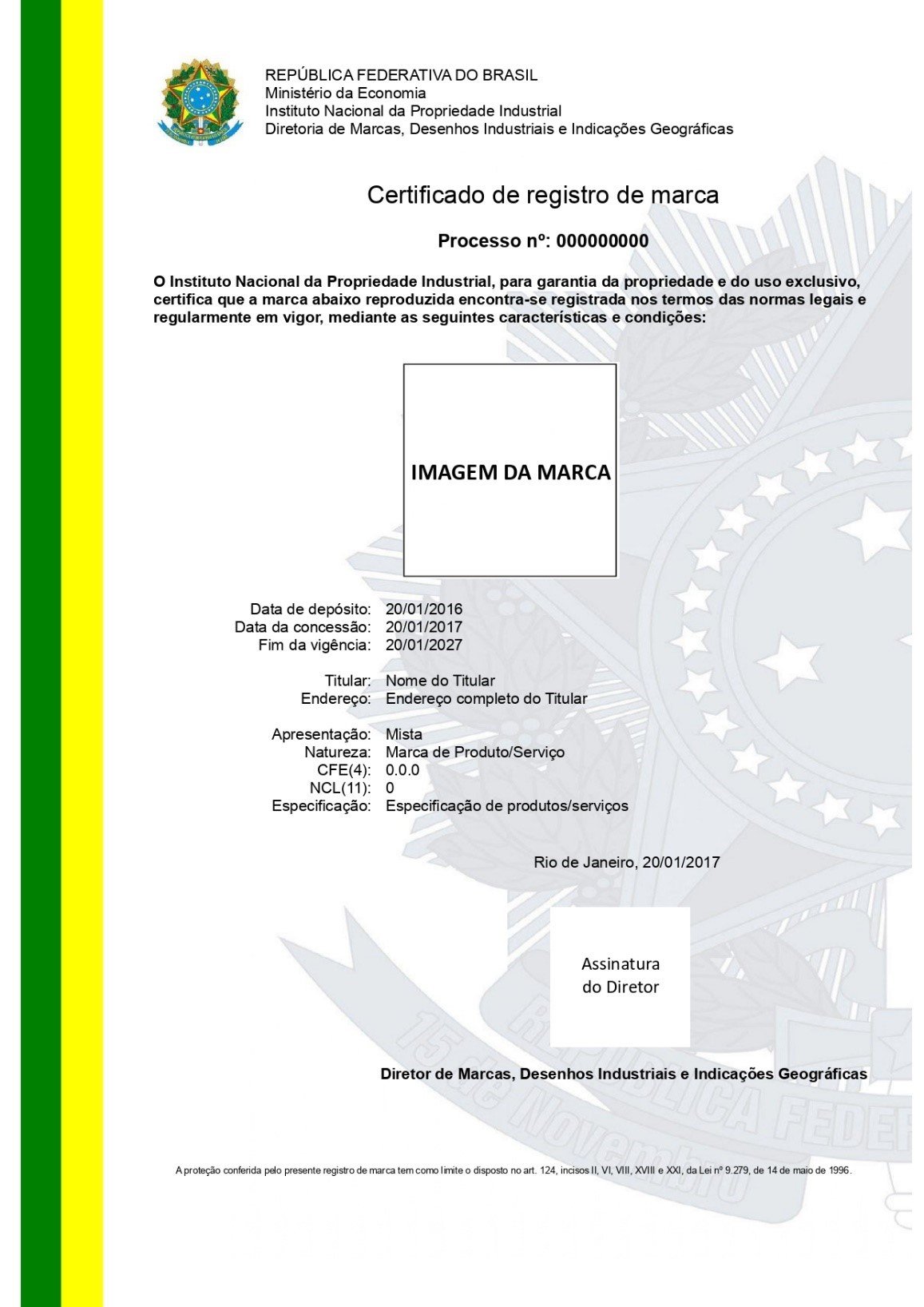Certificado de Registro de Marca INPI